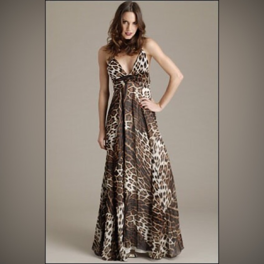 ROBERTO CAVALLI x H&M cat dress maxi leopard print — size 4